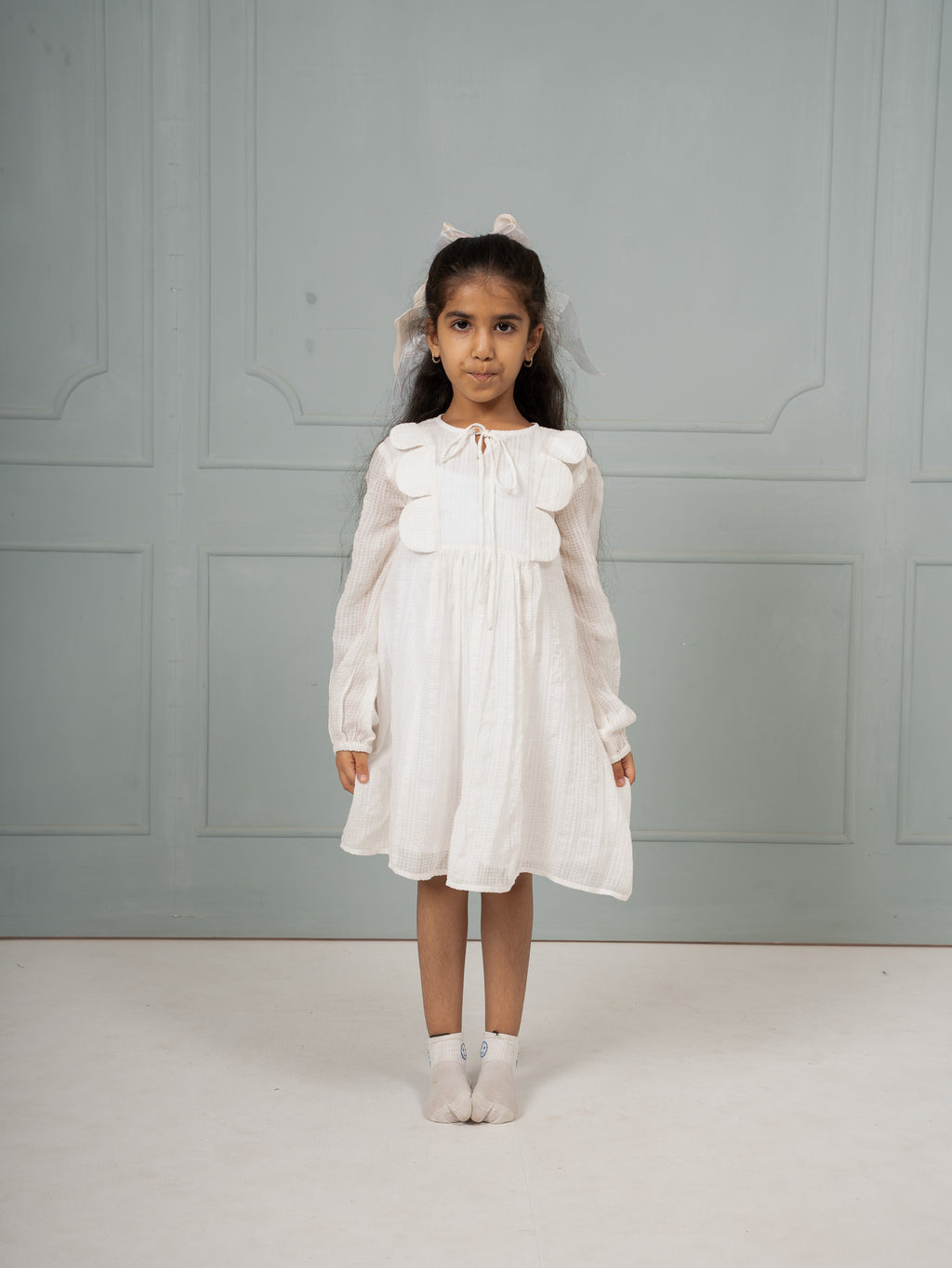 Cream Check Picnic Dress