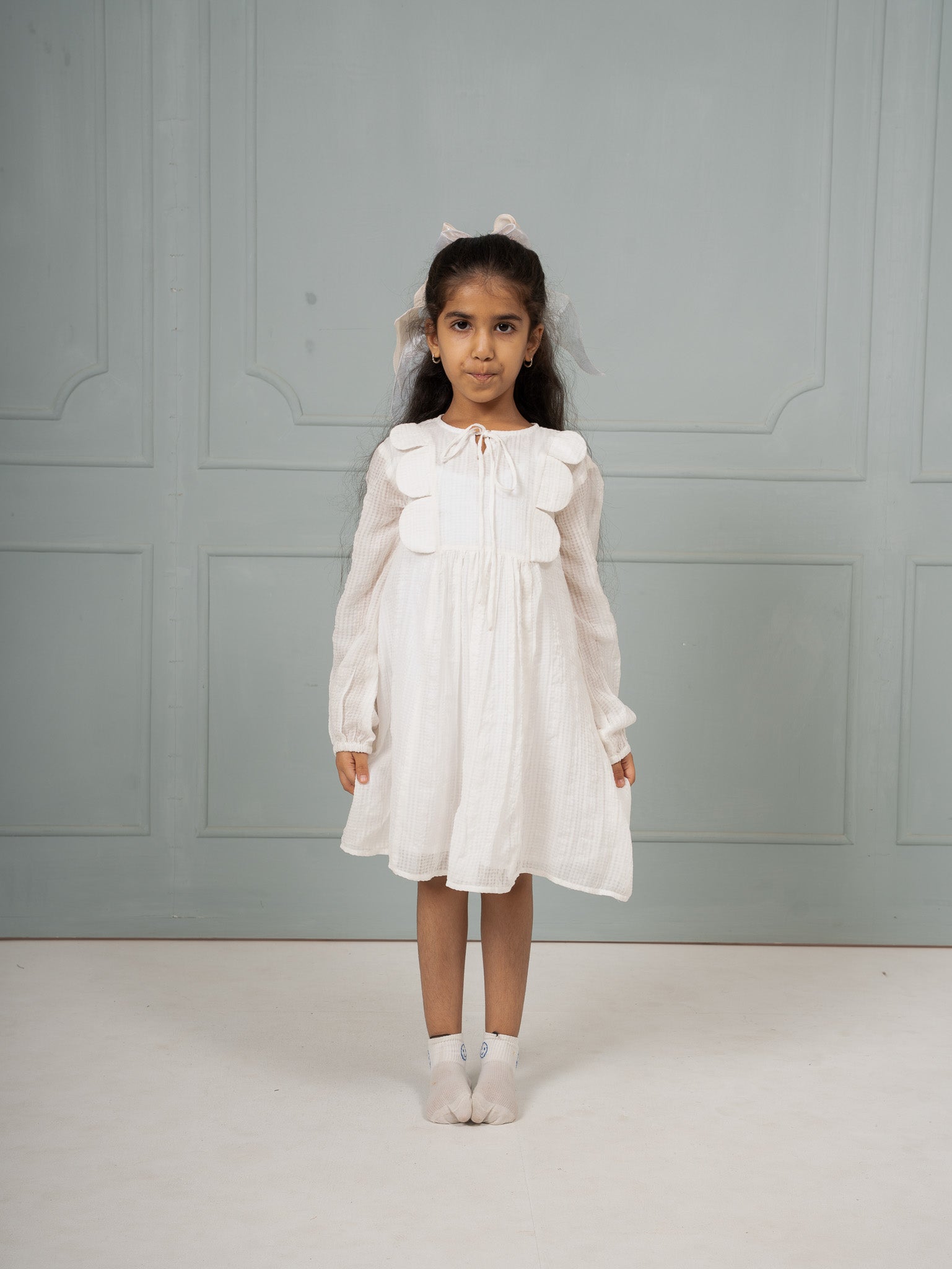 Cream Check Picnic Dress