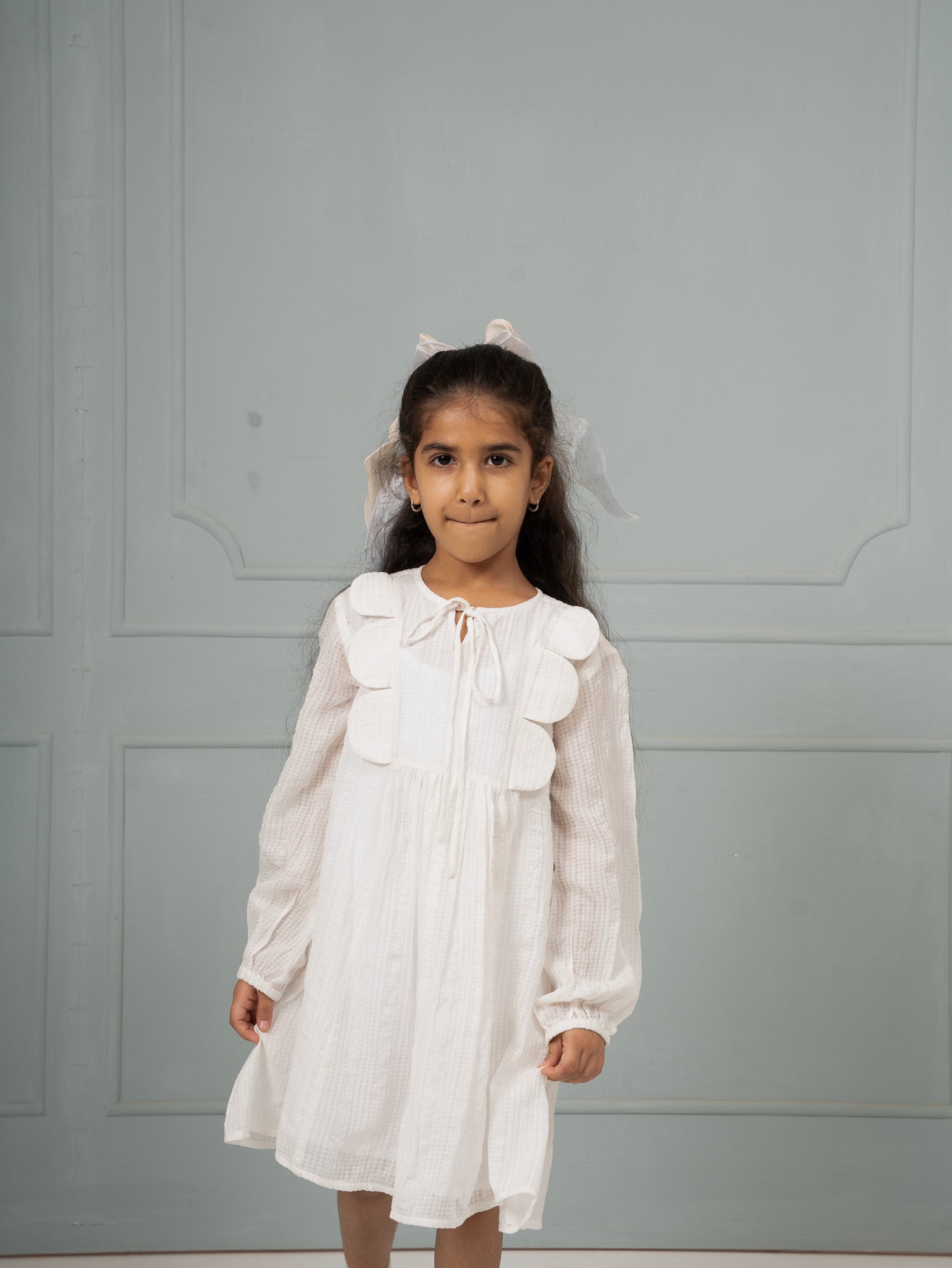 Cream Check Picnic Dress