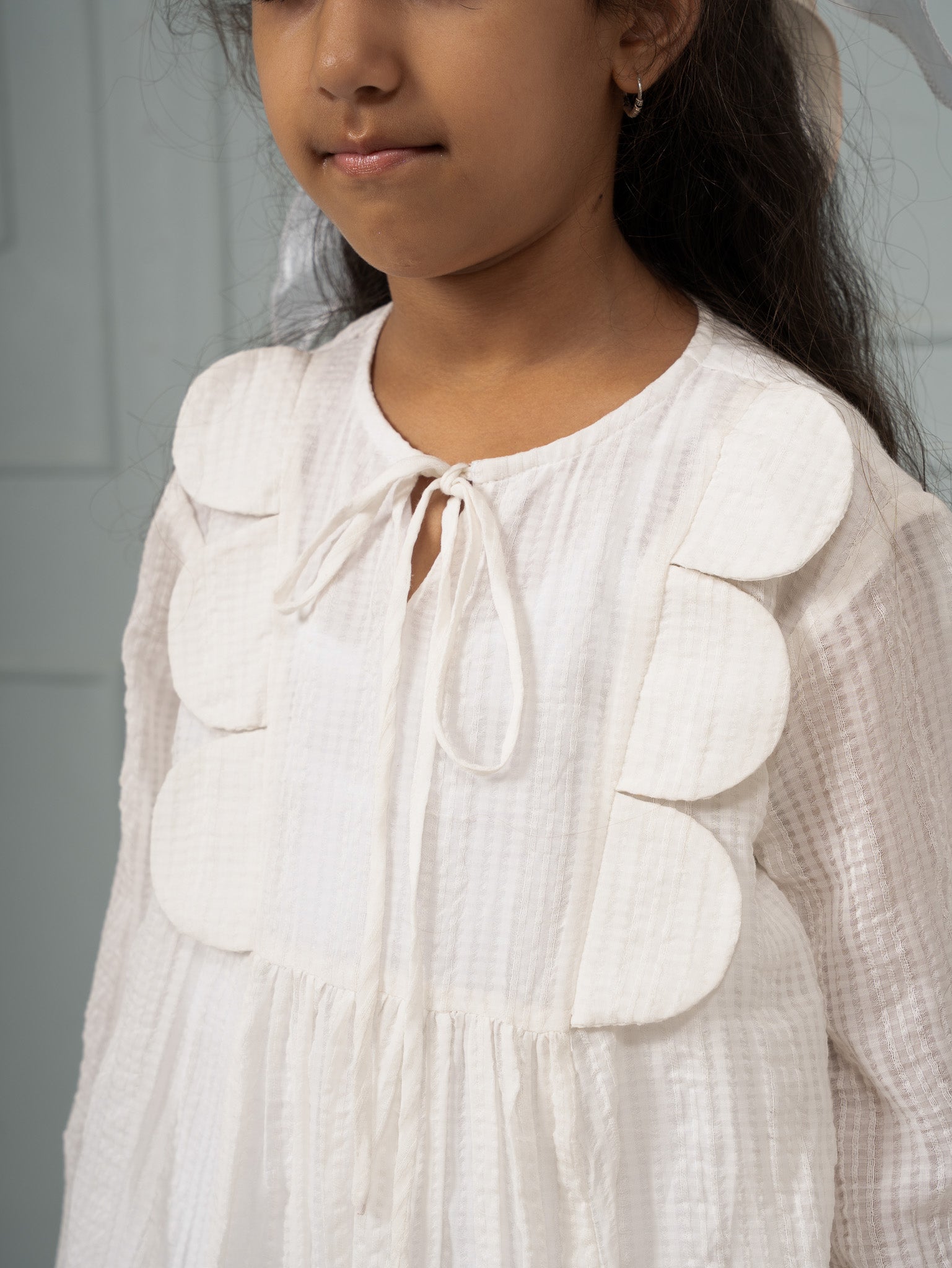 Cream Check Picnic Dress