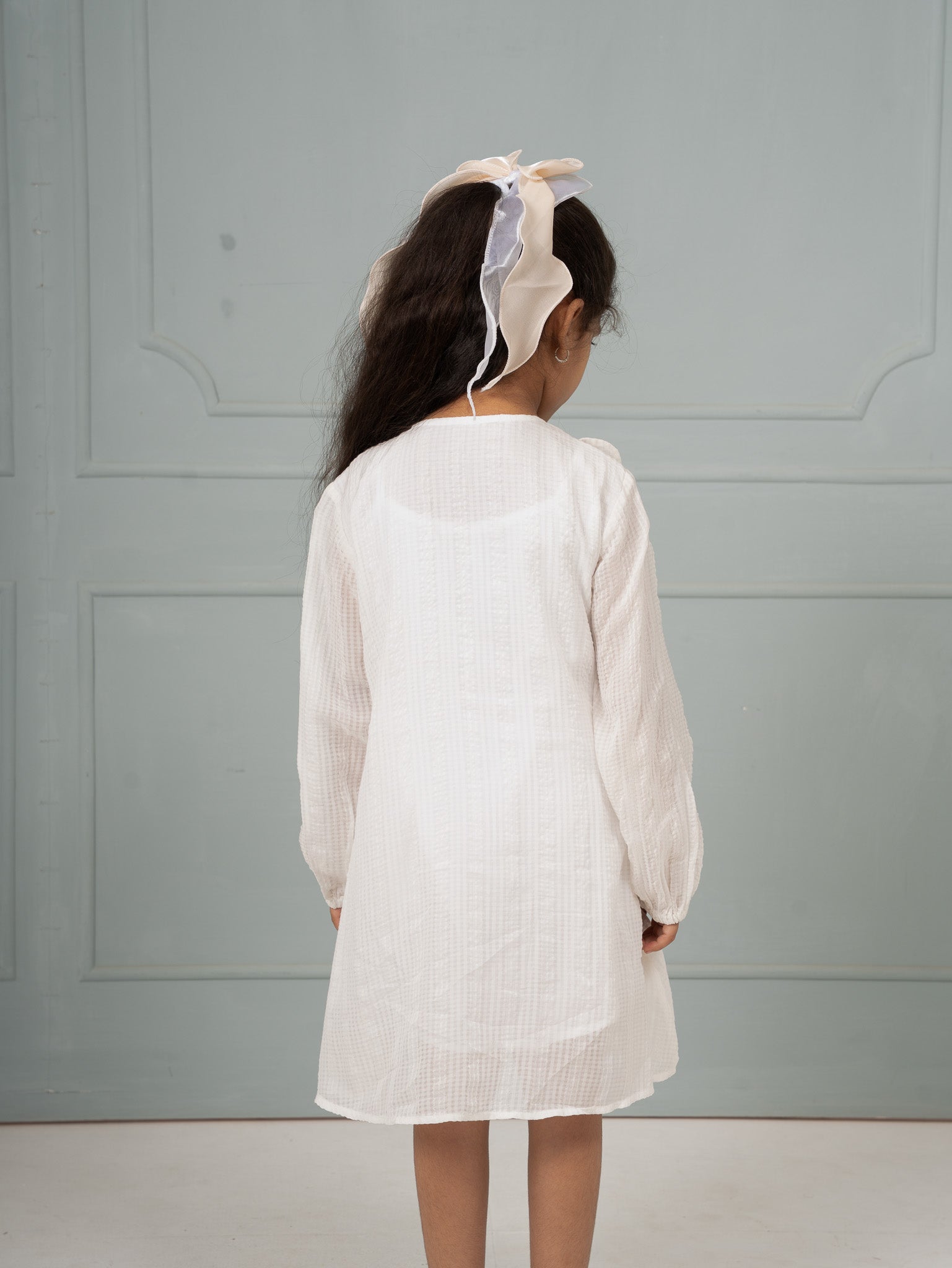 Cream Check Picnic Dress